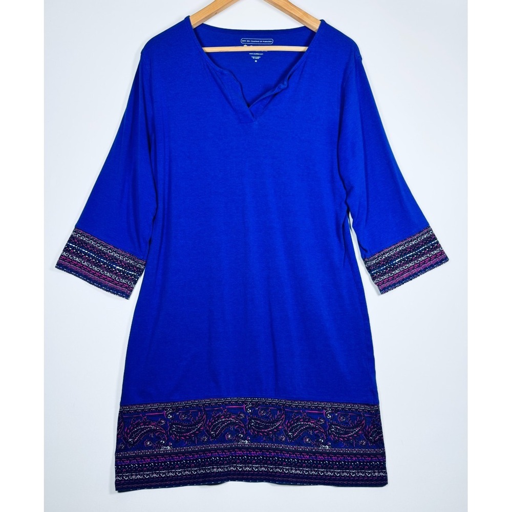 Coolibar Dress Women Medium Blue UPF 50 Tunic Shift Sun Protection Casual Resort
